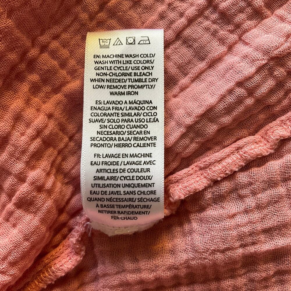 BeachLunchLounge Pink Gauze Smocked Midi Dress M Cottagecore - Picture 7 of 9